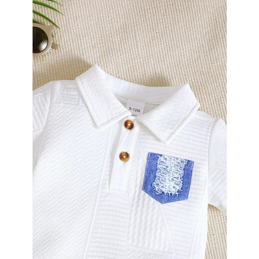 Children’s Textured Polo Shirt & Ripped Shorts Set Apparel and Accessories