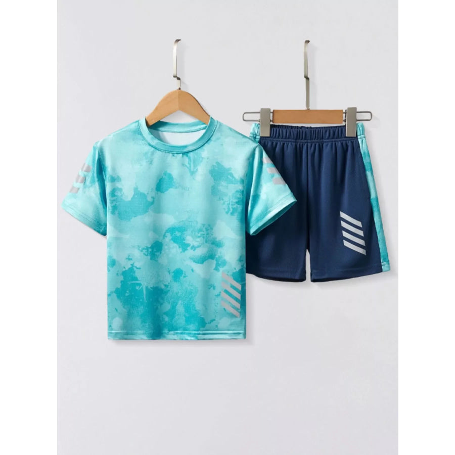Children’s Tie-Dye Quick-Dry Activewear Set Aqua / 4Y Apparel and Accessories