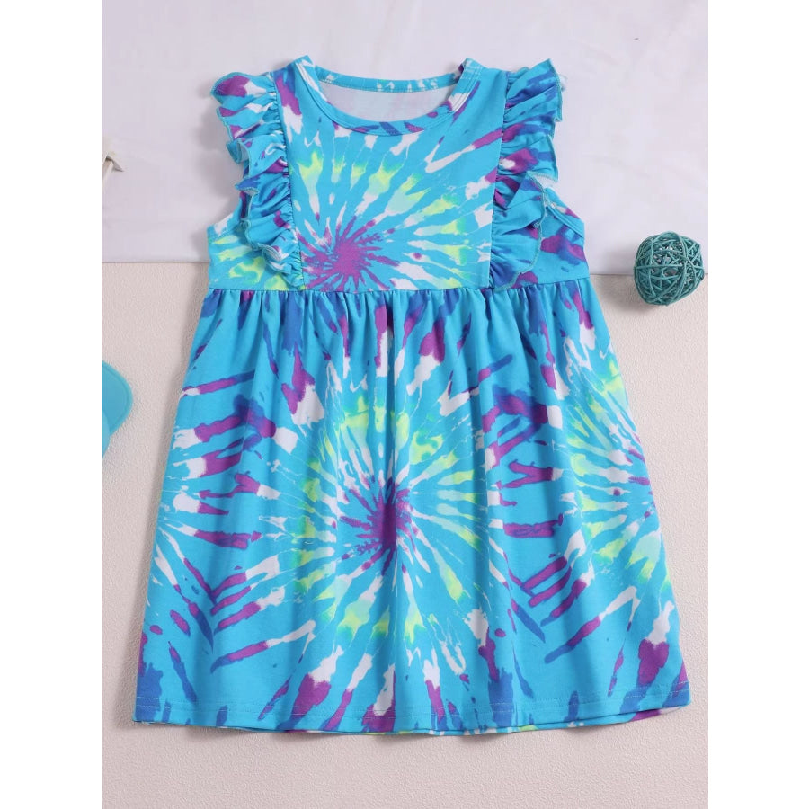 Children’s Tie-Dye Ruffle Sleeve Dress Apparel and Accessories