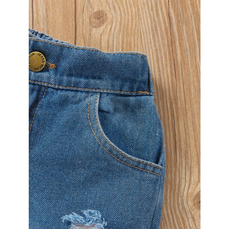 Children’s Tie Shoulder Tank and Distressed Jeans Set Apparel and Accessories