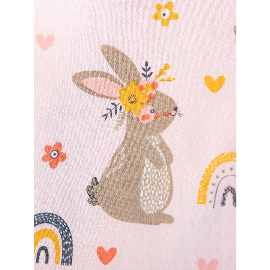 Children’s Tiered Bunny Rainbow Print Casual Dress Apparel and Accessories