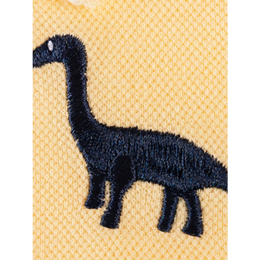 Children’s Tiered Dress with Dinosaur Embroidery Apparel and Accessories