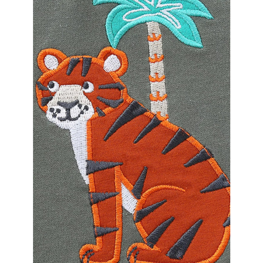 Children’s Tiger Embroidered Drawstring Shorts Apparel and Accessories