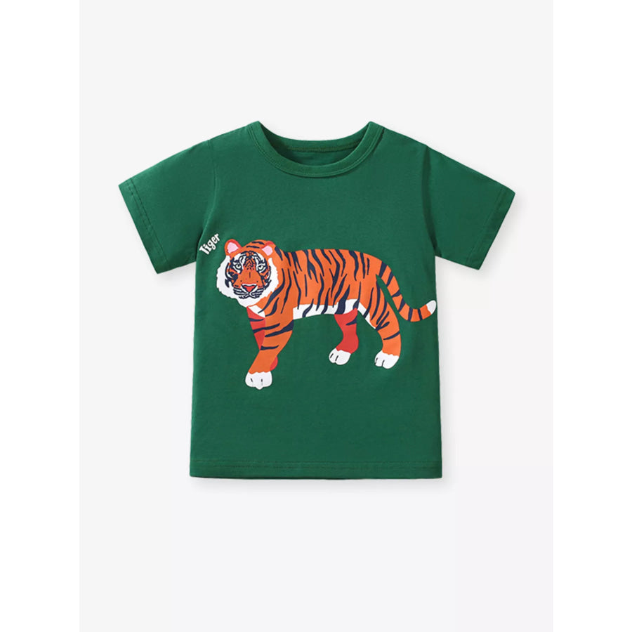 Children’s Tiger Graphic Crew Neck T-Shirt Apparel and Accessories