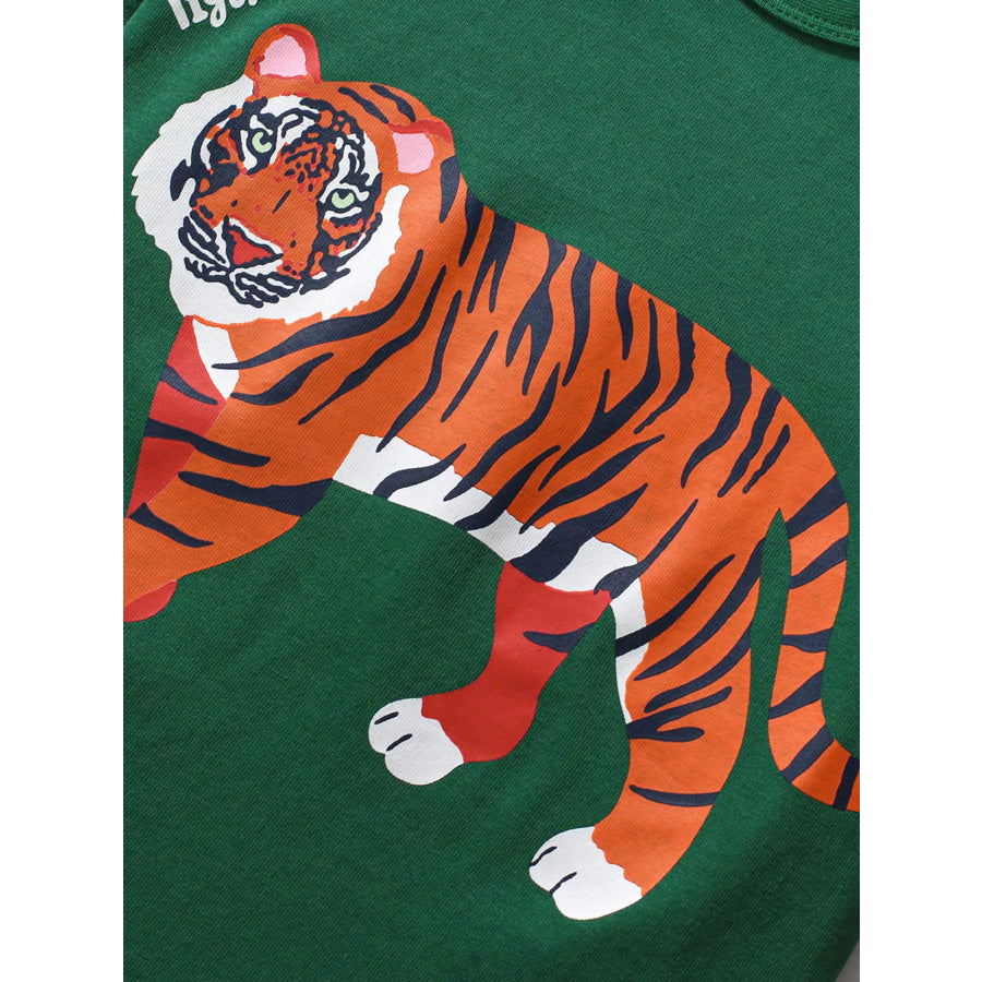 Children’s Tiger Graphic Crew Neck T-Shirt Apparel and Accessories