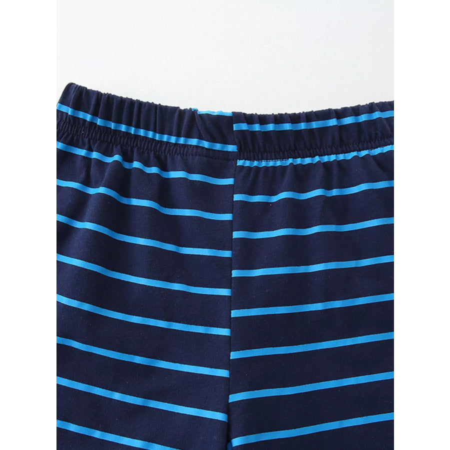 Children’s Tiger Graphic Top and Striped Shorts Set Apparel and Accessories