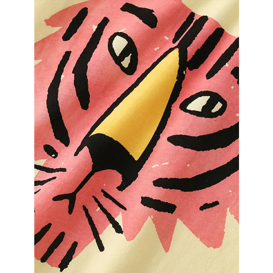 Children’s Tiger Round Neck Tee and Shorts Set Apparel and Accessories