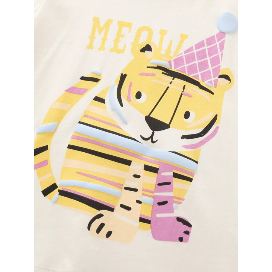 Children’s Tiger Round Neck Tee and Shorts Set Apparel and Accessories