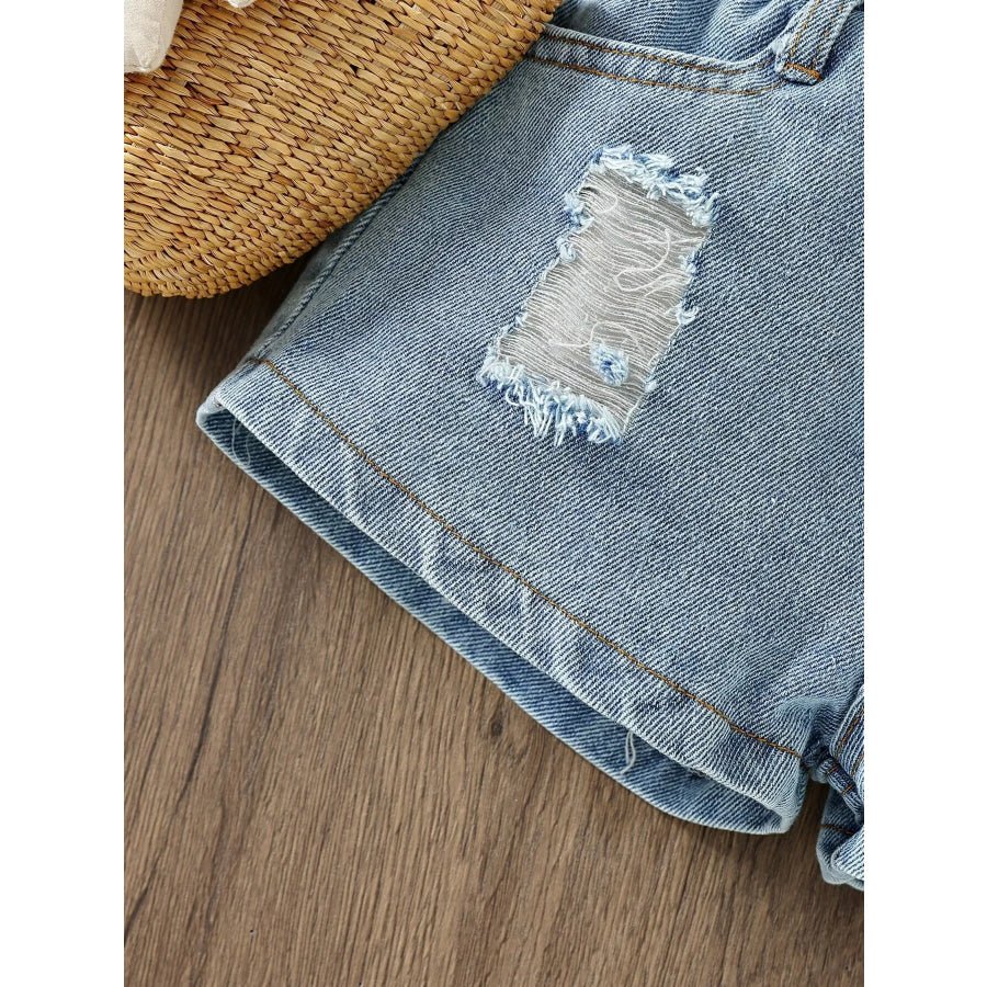 Children’s Top & Sunflower Denim Shorts Set Apparel and Accessories