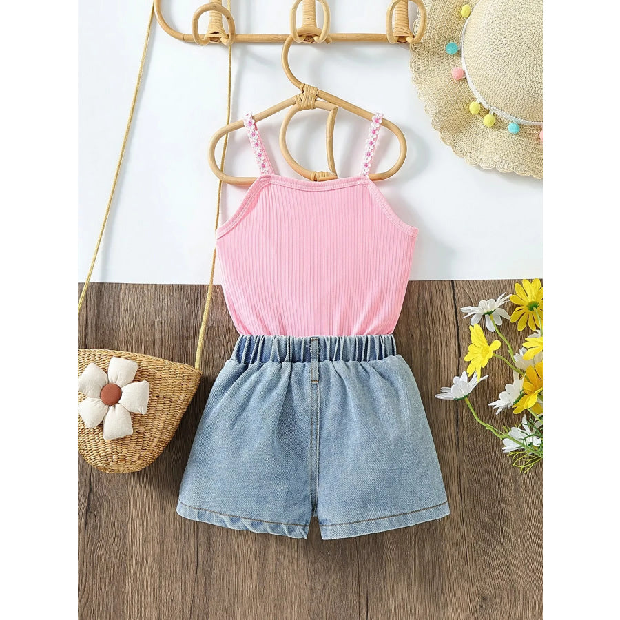 Children’s Top & Sunflower Denim Shorts Set Apparel and Accessories