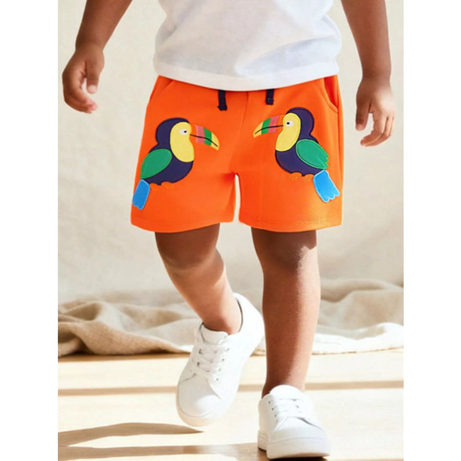 Children’s Toucan Embroidered Knit Shorts Orange / 2Y Apparel and Accessories