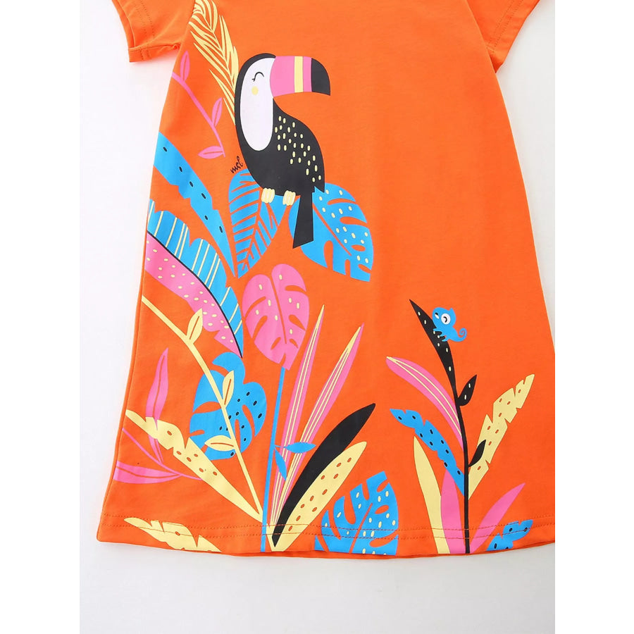 Children’s Toucan Print Casual Dress Apparel and Accessories