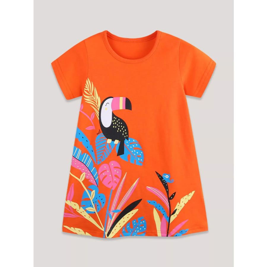 Children’s Toucan Print Casual Dress Apparel and Accessories