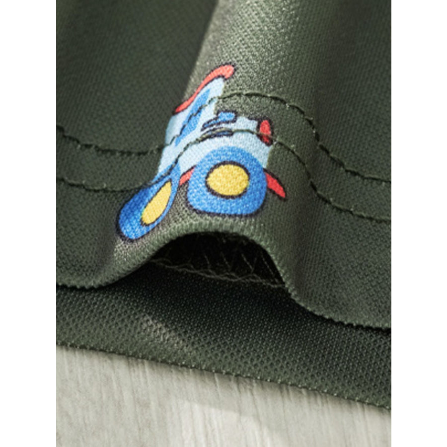 Children’s Tractor Print Casual Polo Shirt Apparel and Accessories