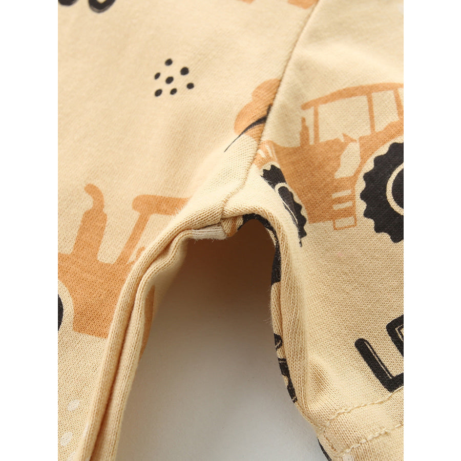 Children’s Tractor Print Crew Neck Short Sleeve T-Shirt Apparel and Accessories