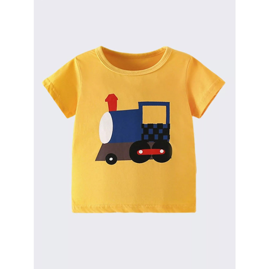 Children’s Train Graphic Short Sleeve T-Shirt Apparel and Accessories