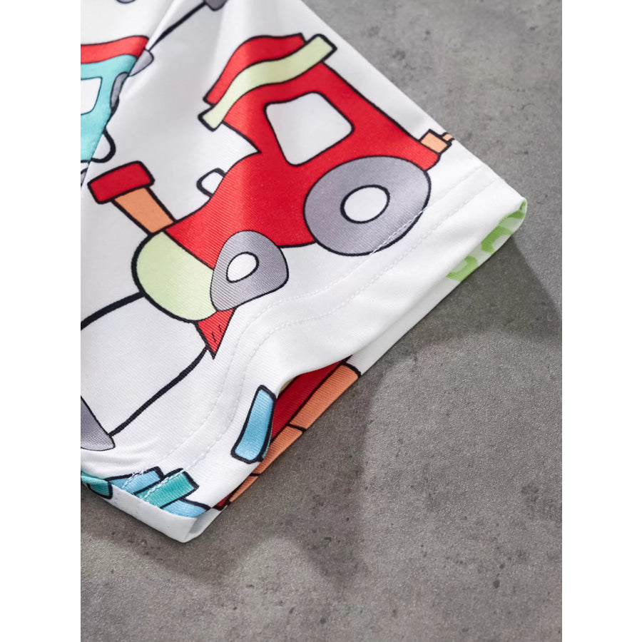 Children’s Train Print Short Sleeve T-Shirt Apparel and Accessories
