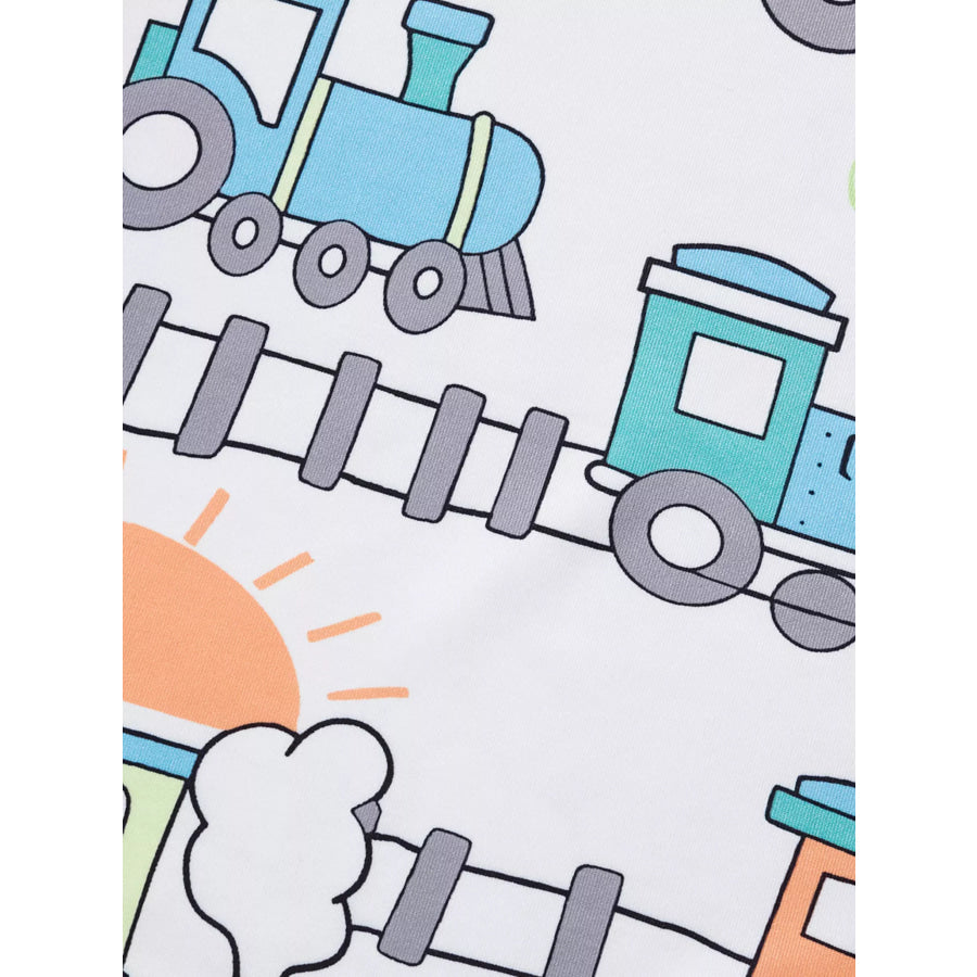 Children’s Train Print Short Sleeve T-Shirt Apparel and Accessories