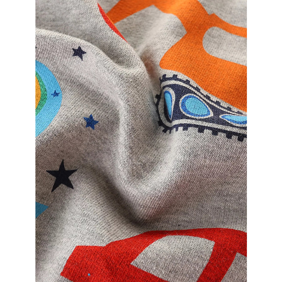 Children’s Transportation Print Round Neck Sweatshirt Apparel and Accessories