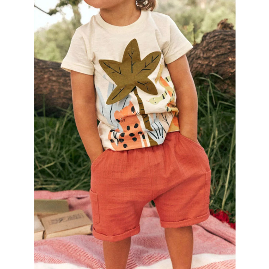 Children’s Tropical Adventure T-Shirt and Shorts Set Beige / 6Y Apparel and Accessories