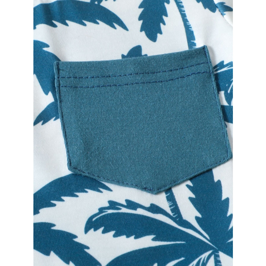 Children’s Tropical Banana Print Casual Tee and Shorts Set Apparel and Accessories