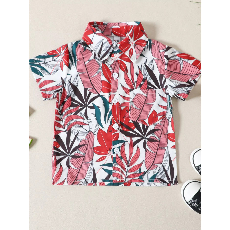 Children’s Tropical Leaf Print Shirt & Shorts Set Apparel and Accessories