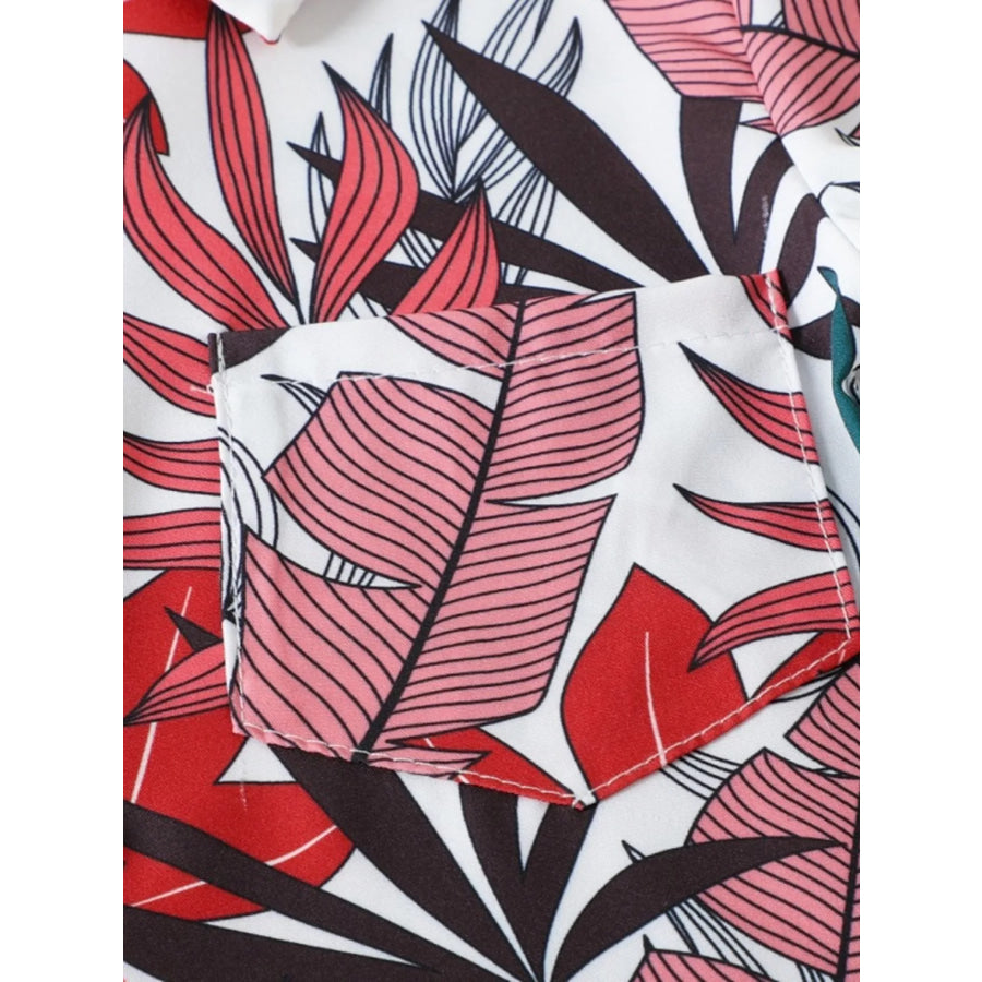 Children’s Tropical Leaf Print Shirt & Shorts Set Apparel and Accessories