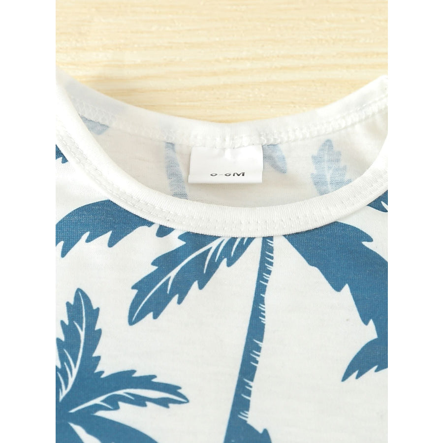 Children’s Tropical Palm Print Tank Top & Shorts Set Apparel and Accessories
