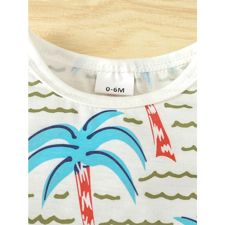 Children’s Tropical Palm Print Tank Top & Shorts Set Apparel and Accessories