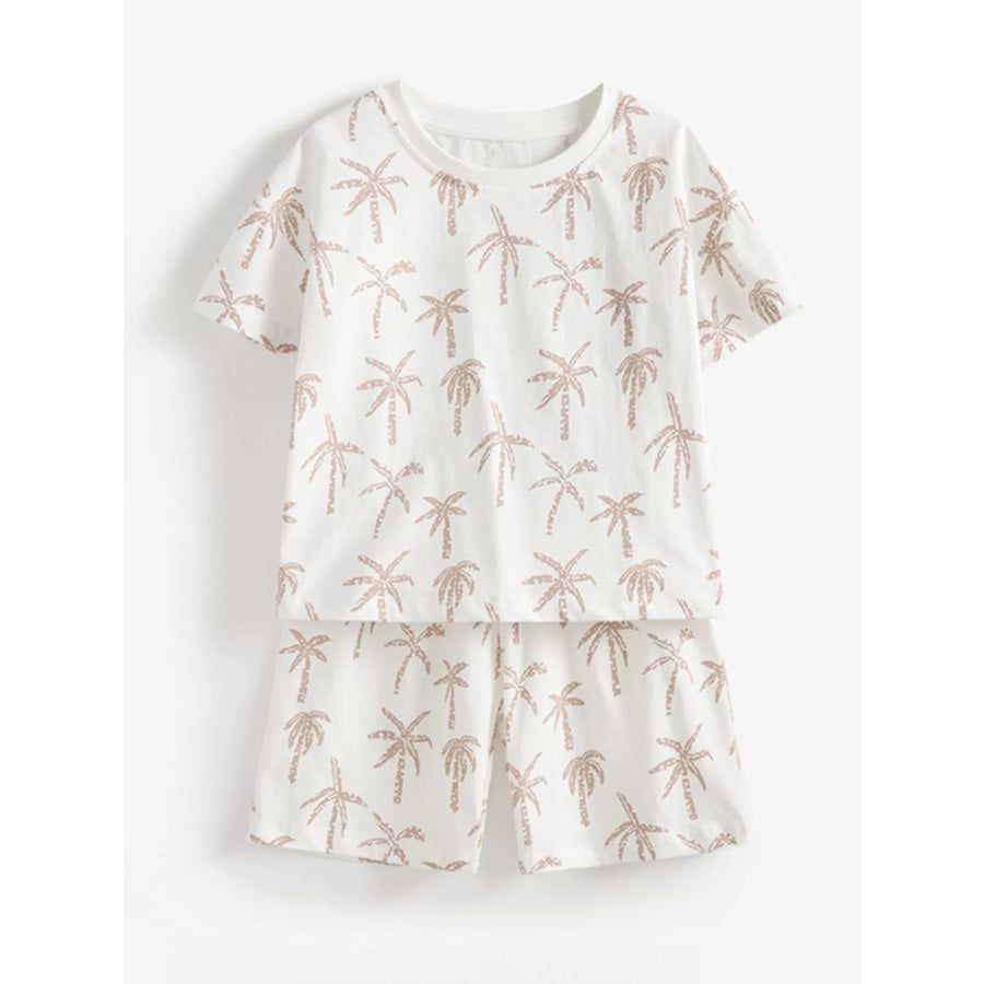 Children’s Tropical Palm Print Tee and Shorts Set Apparel and Accessories