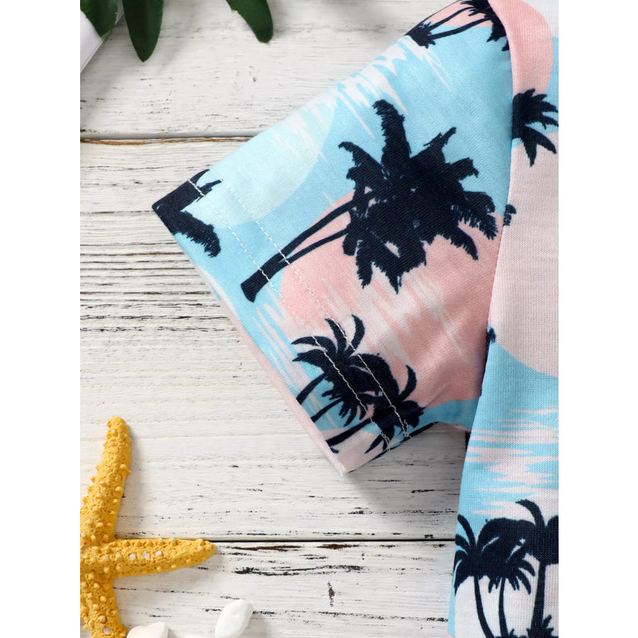 Children’s Tropical Palm Tree Print Outfit Set Apparel and Accessories