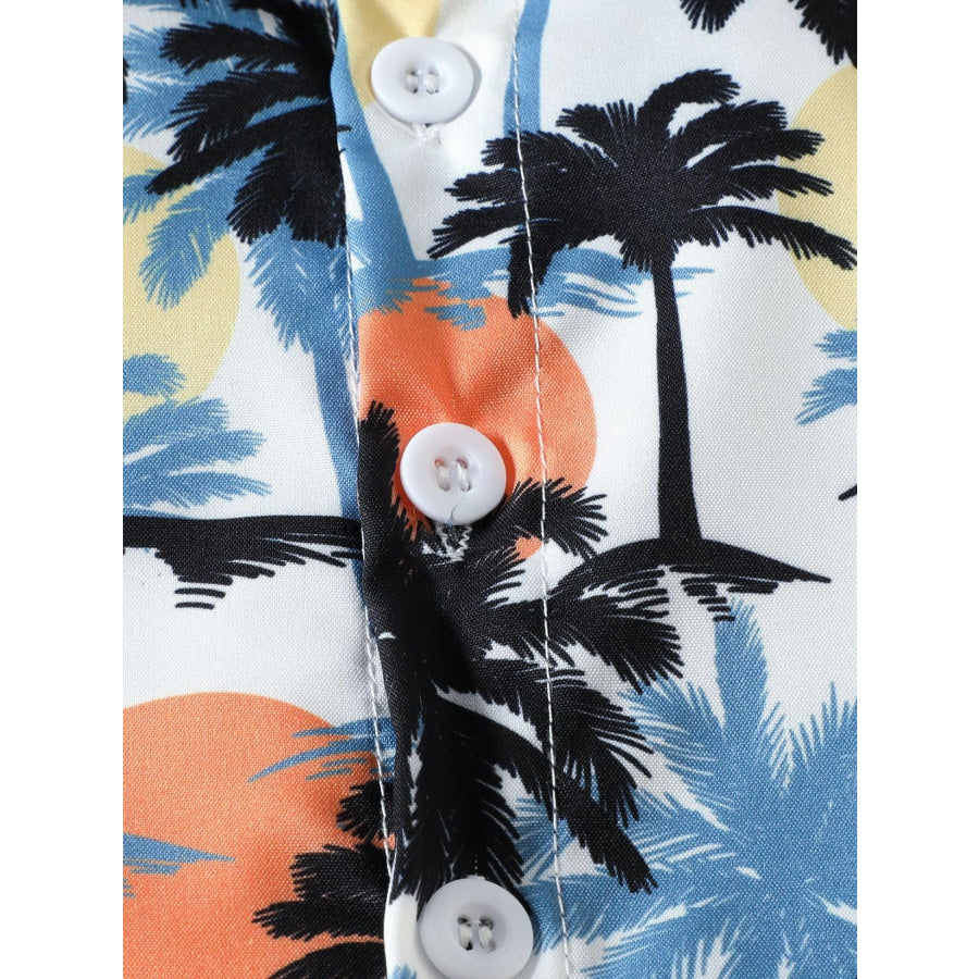 Children’s Tropical Print Button-Up Shirt & Shorts Set Apparel and Accessories