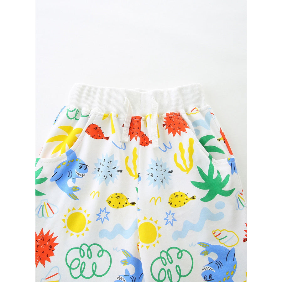 Children’s Tropical Print Casual Shorts Apparel and Accessories