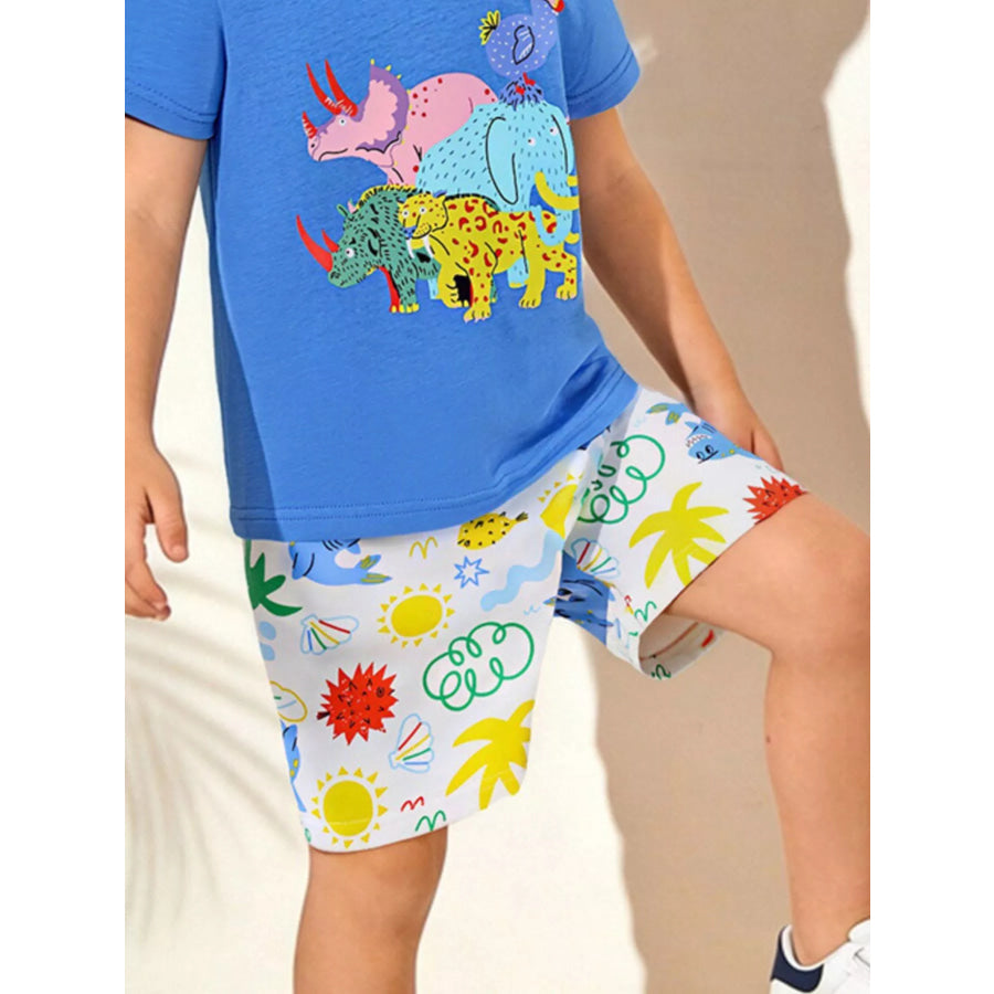 Children’s Tropical Print Casual Shorts White / 2Y Apparel and Accessories