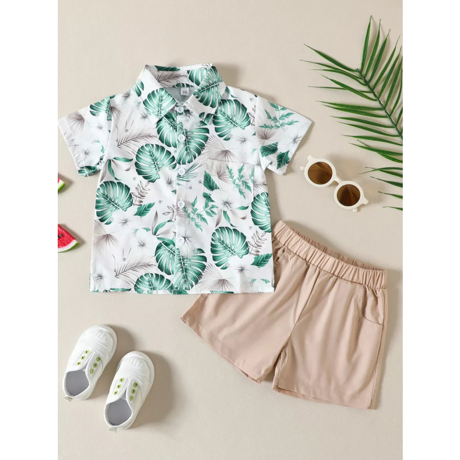 Children’s Tropical Print Shirt and Shorts Set Apparel and Accessories