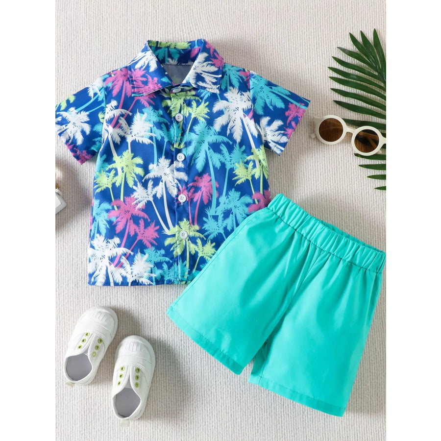 Children’s Tropical Print Shirt and Shorts Set Multicolor / 6-12M Apparel and Accessories