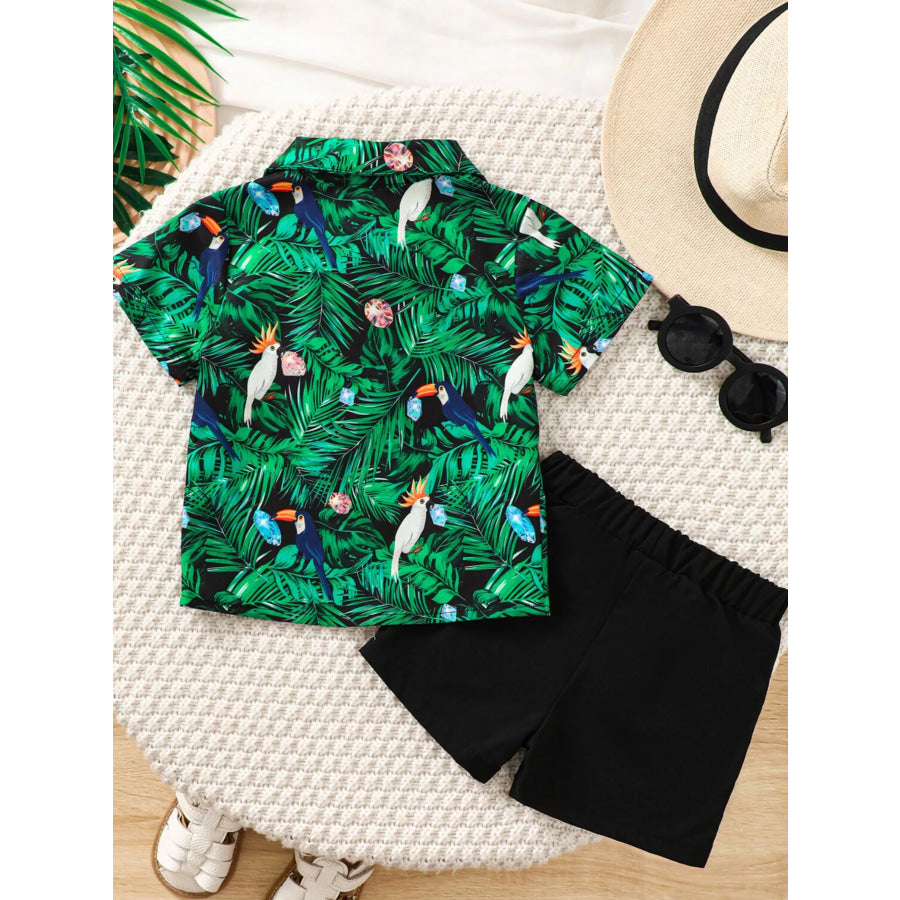 Children’s Tropical Print Shirt & Shorts Set Apparel and Accessories