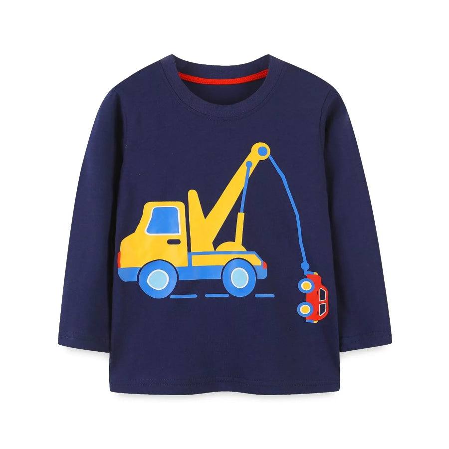 Children’s Truck Graphic Long Sleeve T-Shirt Dark Navy / 2Y Apparel and Accessories