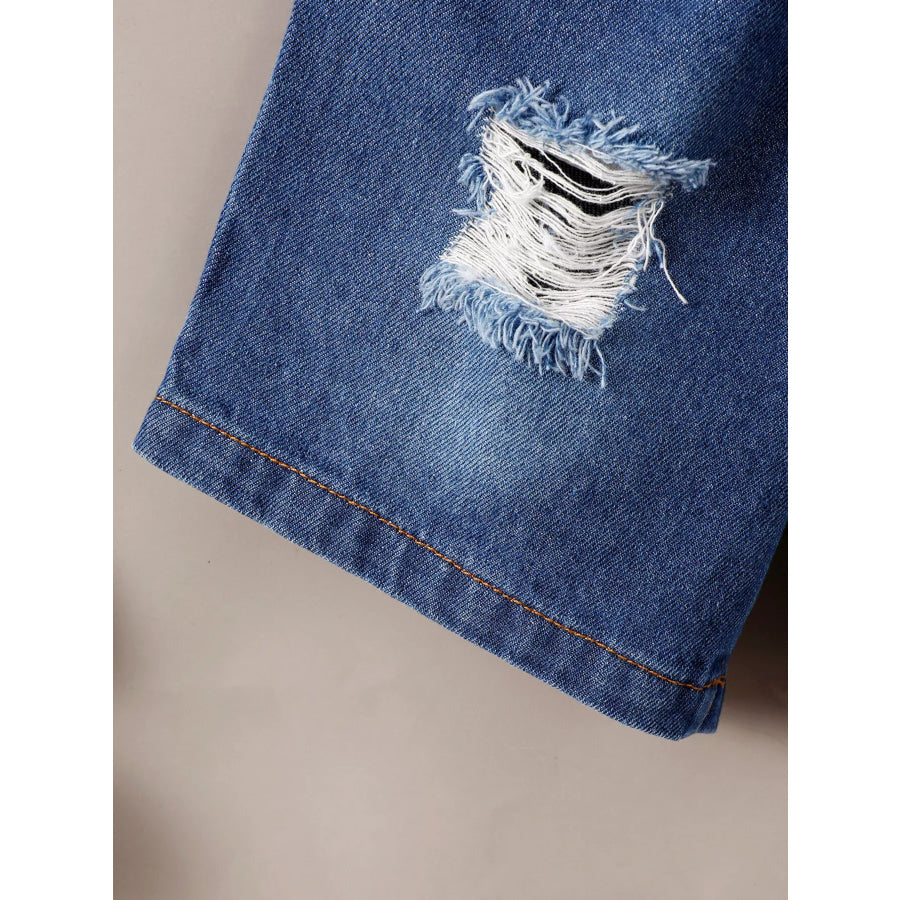 Children’s Truck Graphic Tee & Ripped Denim Shorts Set Apparel and Accessories