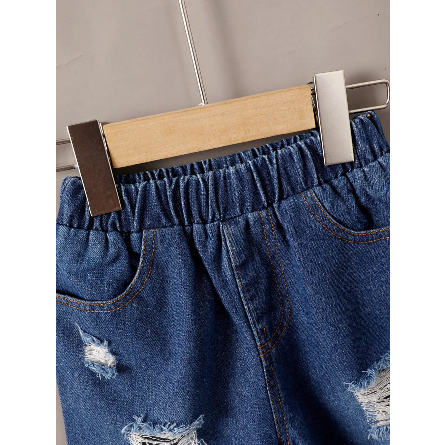 Children’s Truck Graphic Tee & Ripped Denim Shorts Set Apparel and Accessories