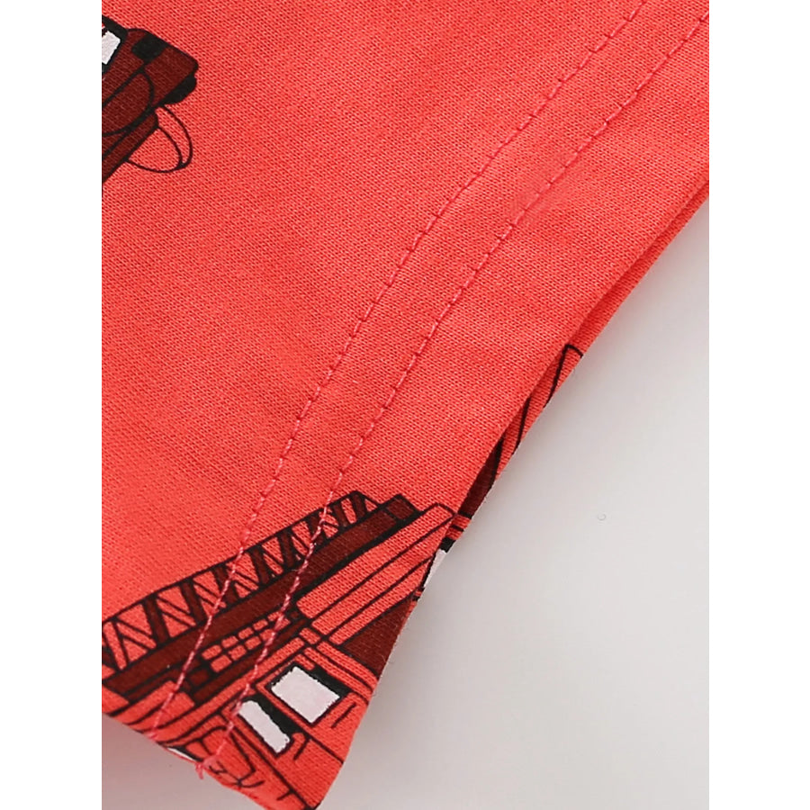 Children’s Truck Print Crew Neck Short Sleeve T-Shirt Apparel and Accessories