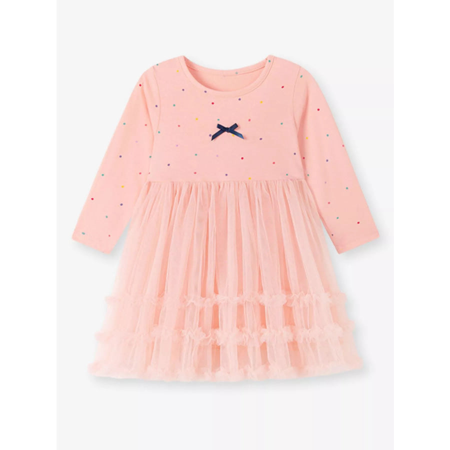 Children’s Tulle Dress with Polka Dots and Bow Detail Apparel and Accessories