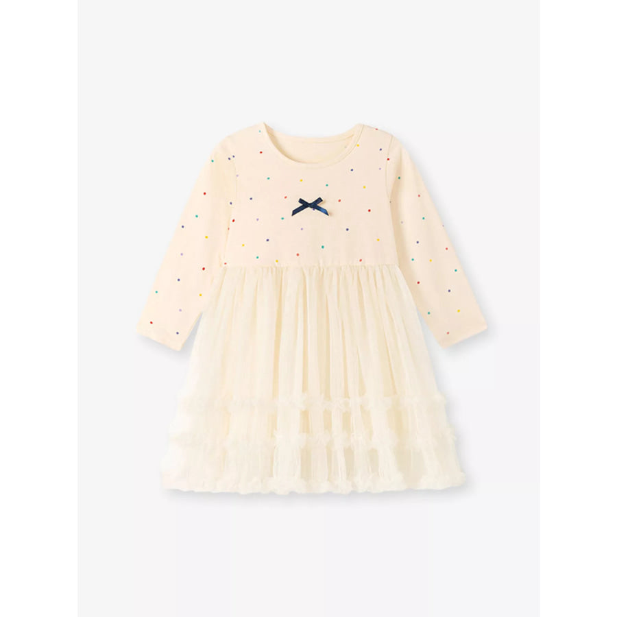 Children’s Tulle Dress with Polka Dots and Bow Detail Apparel and Accessories