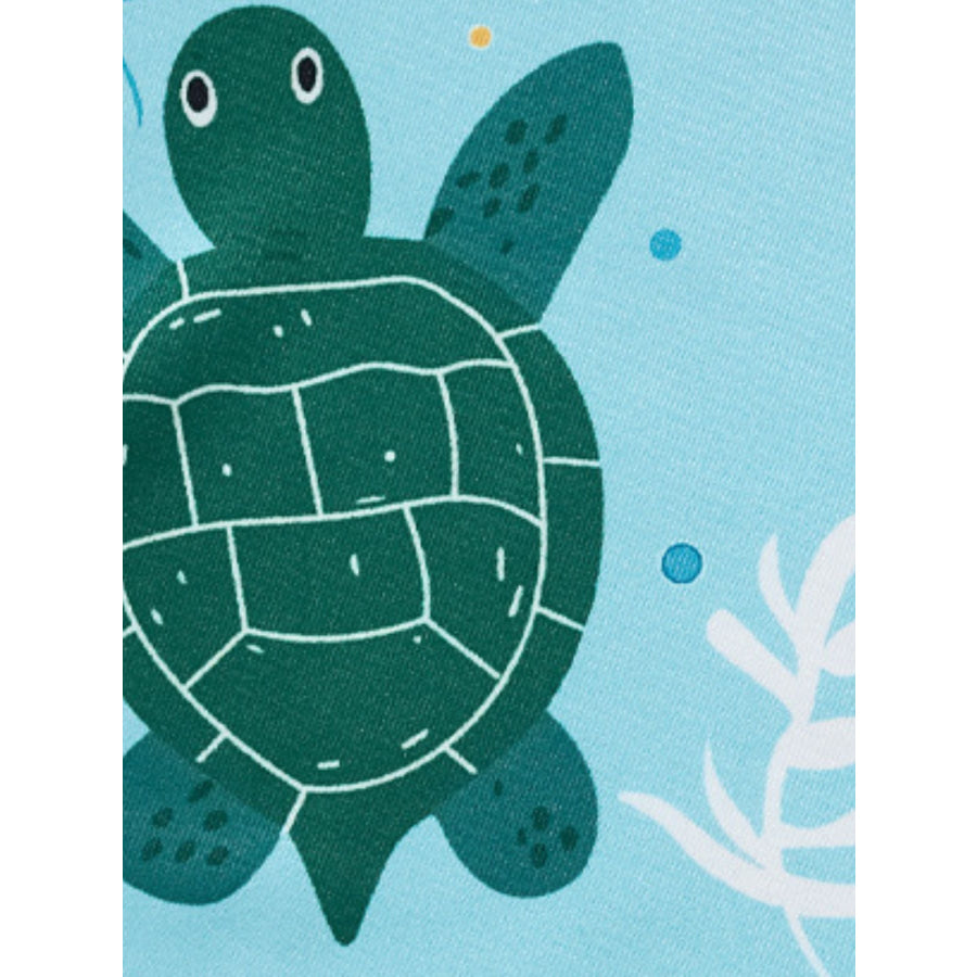 Children’s Turtle Print Round Neck Tee and Shorts Set Apparel and Accessories