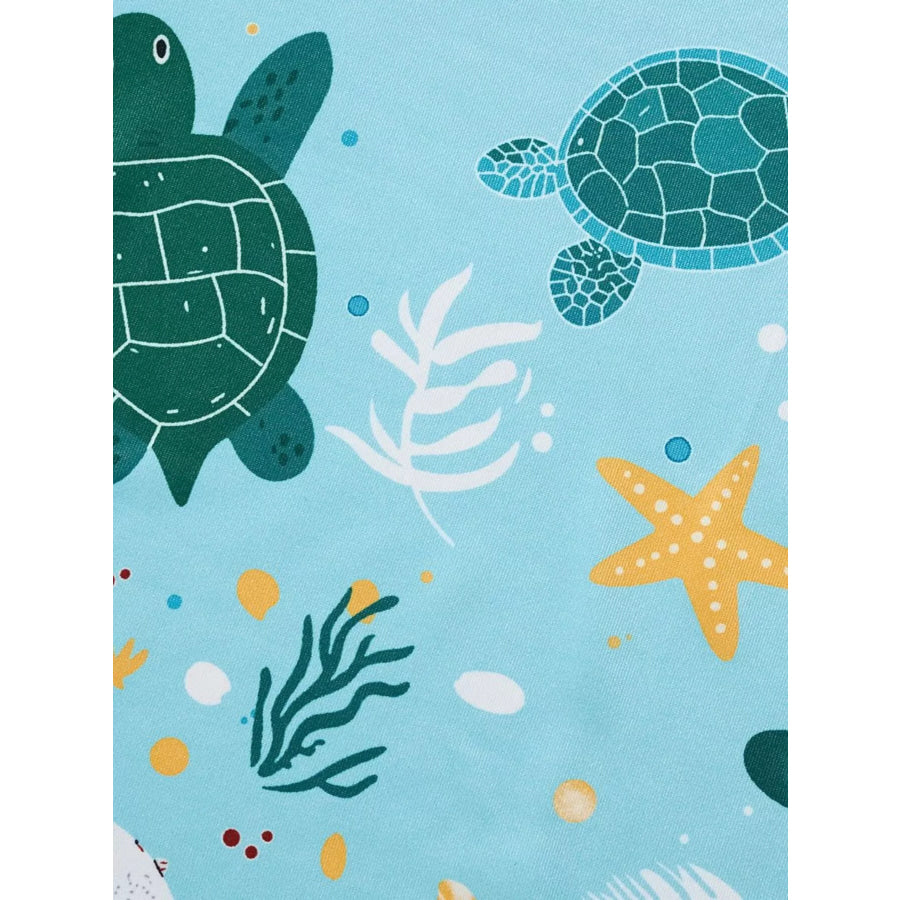 Children’s Turtle Print Round Neck Tee and Shorts Set Apparel and Accessories