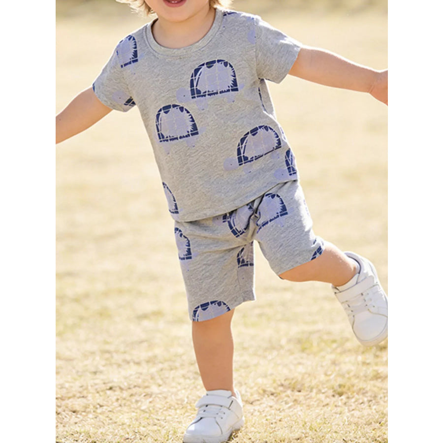 Children’s Turtle Print Tee and Shorts Set Apparel and Accessories