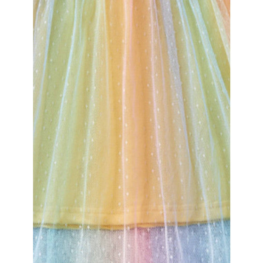 Children’s Unicorn Applique Rainbow Tulle Dress Apparel and Accessories