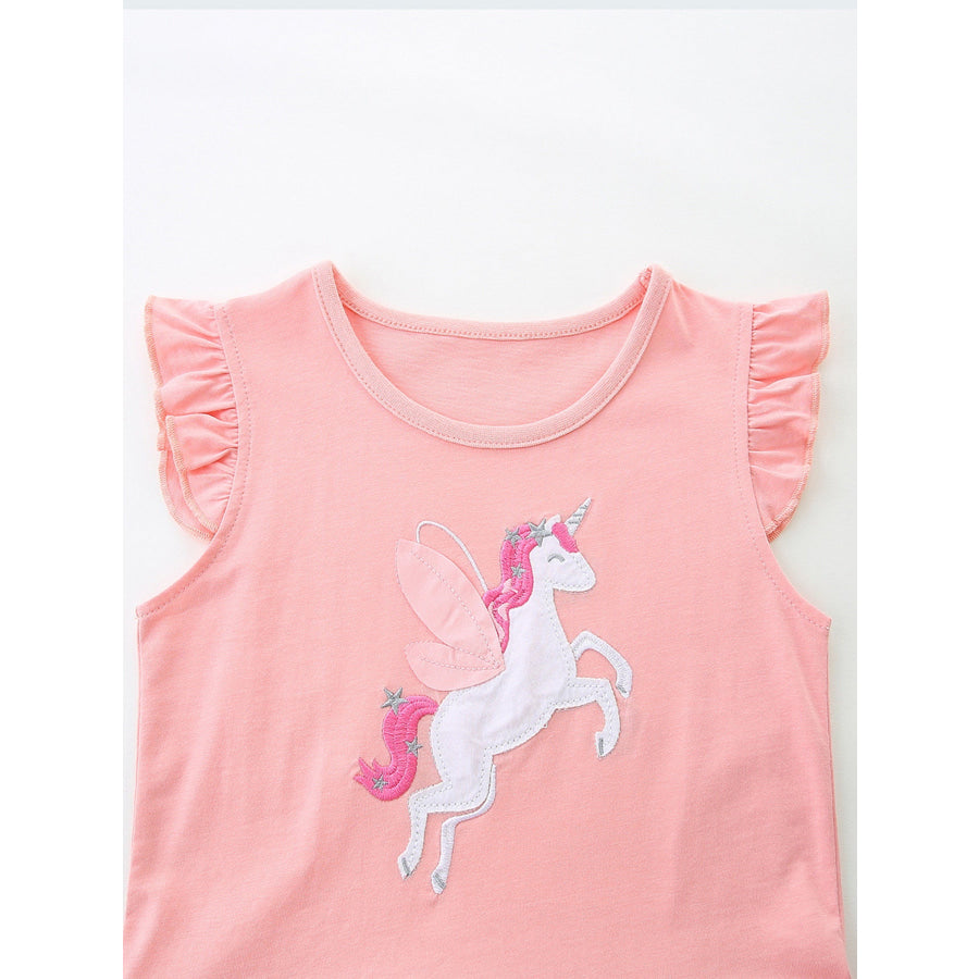 Children’s Unicorn Applique Rainbow Tulle Dress Apparel and Accessories