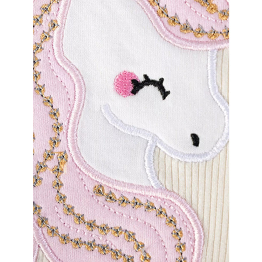 Children’s Unicorn Applique Ruffle Trim Tulle Dress Apparel and Accessories