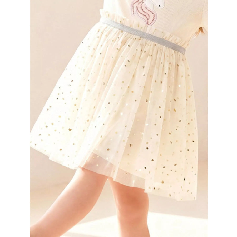 Children’s Unicorn Applique Ruffle Trim Tulle Dress Apparel and Accessories